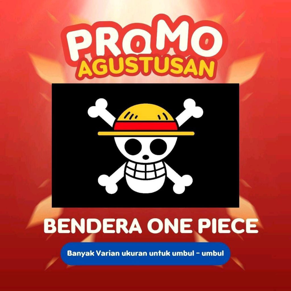 Umbul-Umbul One Piece Custom – Bahan Satin Premium, Kualitas Tajam & Mengkilap