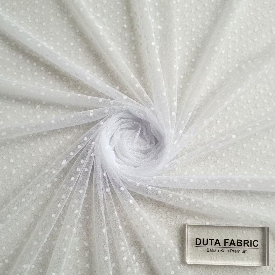 Bahan Tulle Polkadot Dot Kecil | Tile Motif Doty | Harga Per 0.5 Meter APT