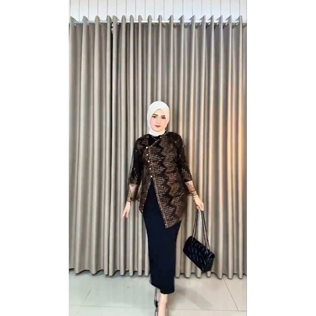 Outer brokat nagita full payet / outer brokat keondangan wisuda / outer brokat lebaran pesta