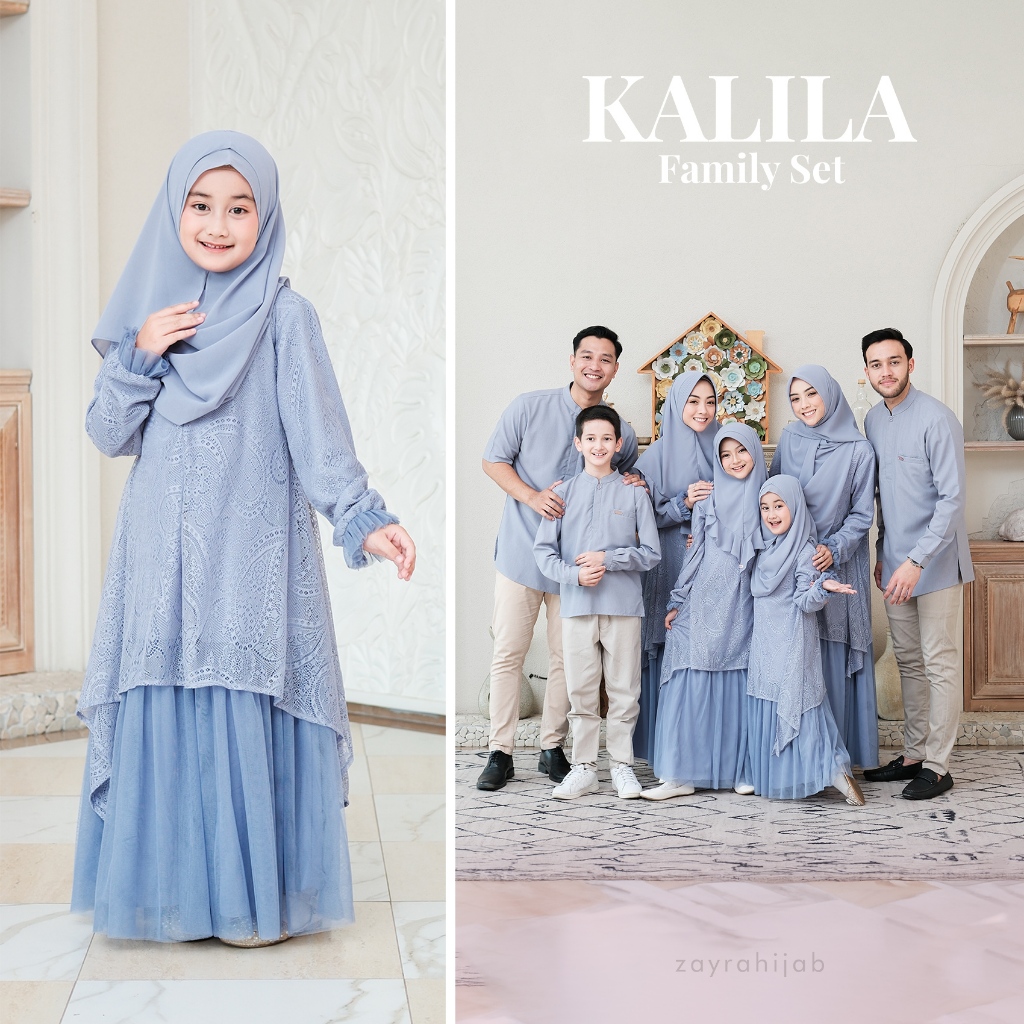 Zayra Hijab | Kalila Eid Series - Gamis Anak Perempuan 0-12Tahun Brokat Tile Elegan Premium Terbaru 