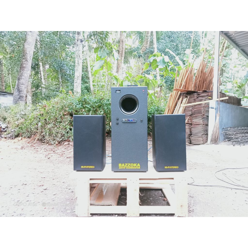 Bazooka 8 inch single + satelite 1 .fitur MP3 player