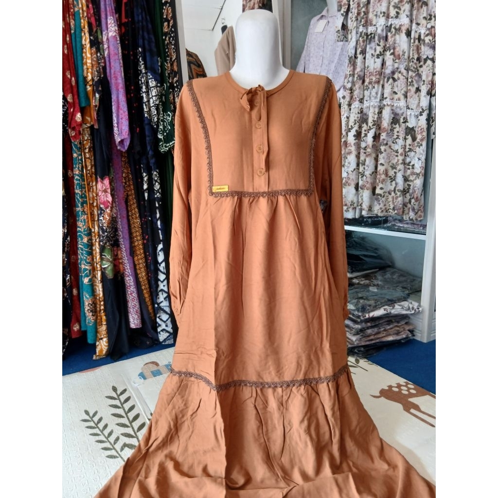 Gamis polos bahan rayon super premium