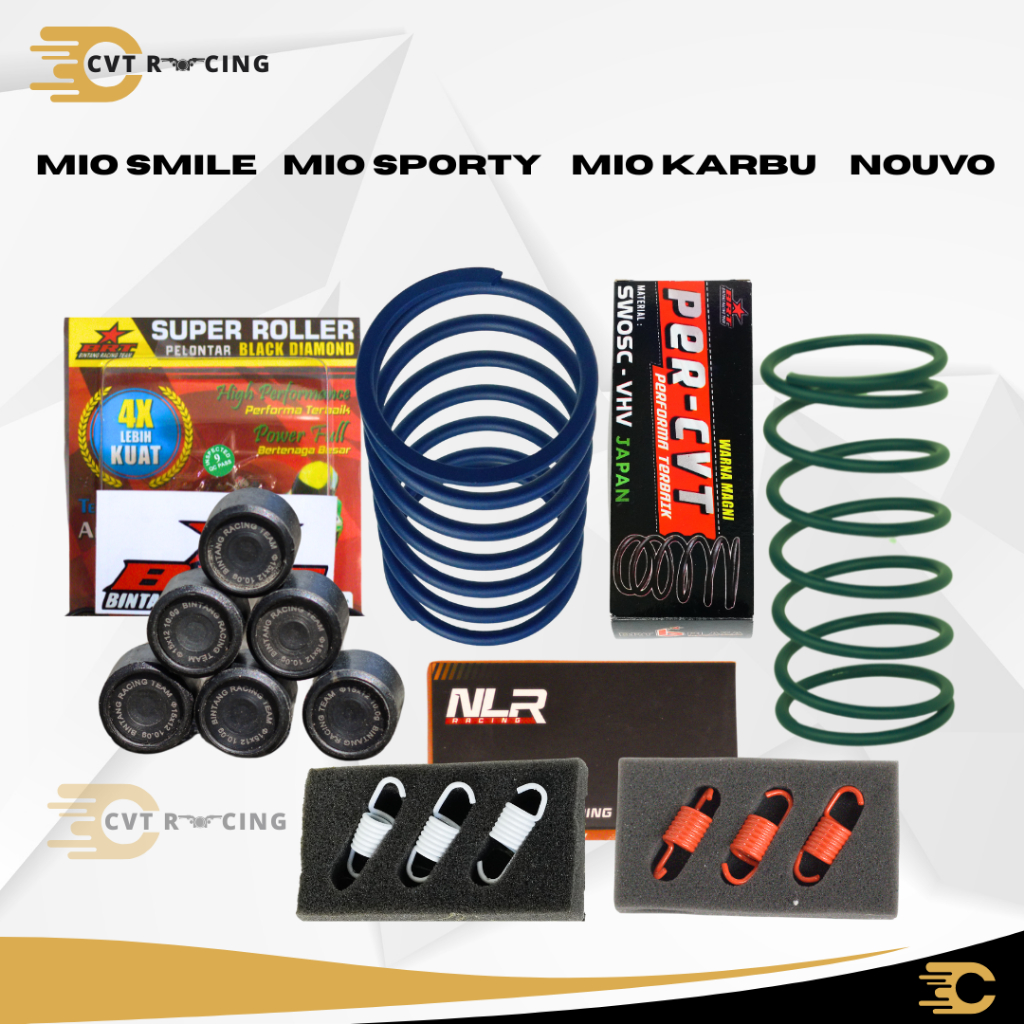 Paket Hemat Roller BRT + Per CVT BRT + Per Sentri NLR – Mio Sporty / Mio Karbu / Mio Soul karbu /Mio