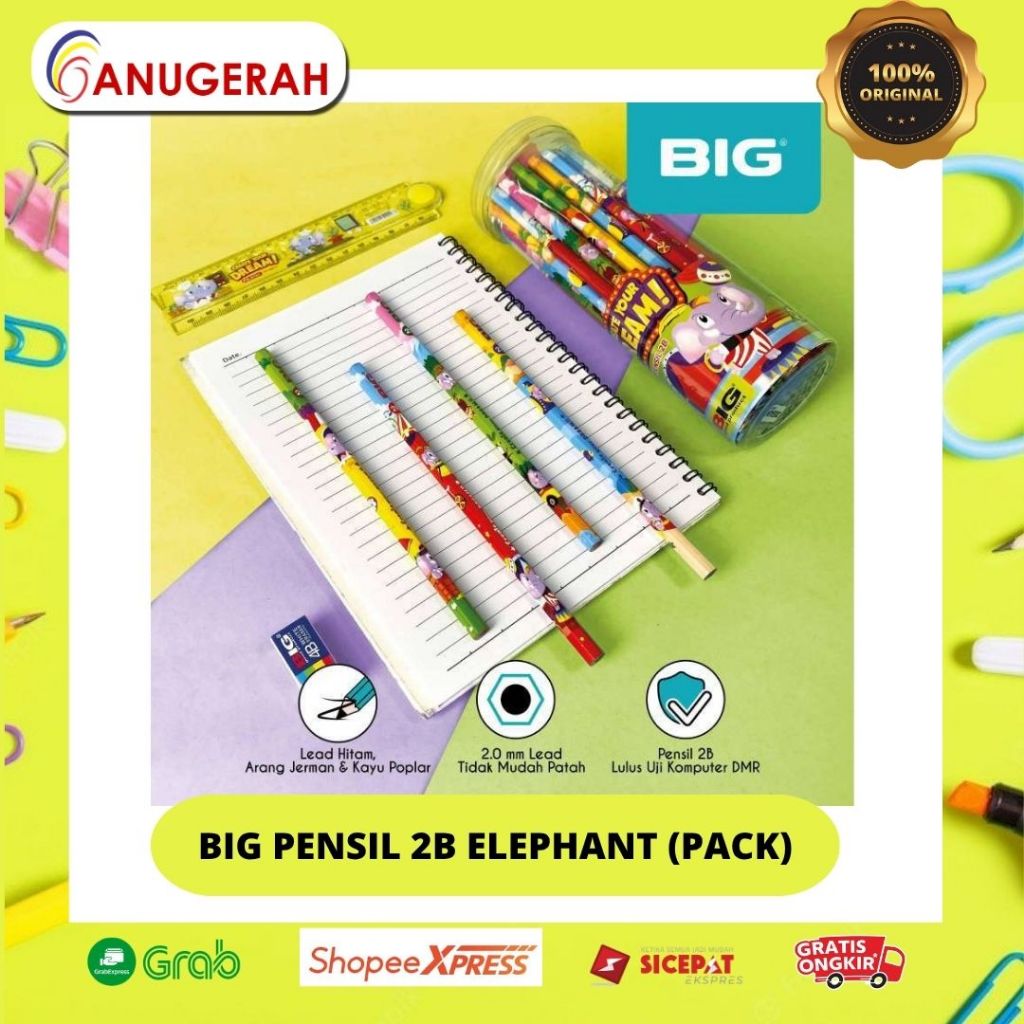 BIG PENSIL 2B PS - 007 BUM ELEPHENT (PACK)