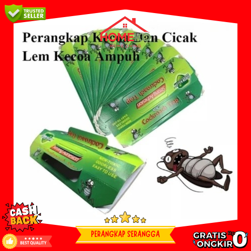 HK Kertas Perangkap Kecoa ISI 10 PCS / Perangkap Kecoa Serangga Cicak / Perangkat Lem Kecoa Cicak