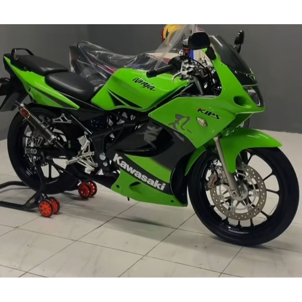 Cat motor warna lime green Kawasaki ninja rr jenis pu original