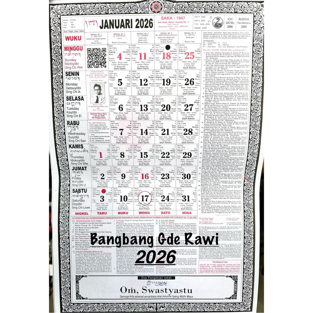 Kalender Bali 2026 Bangbang Gede Rawi / Kalender Bali 2026