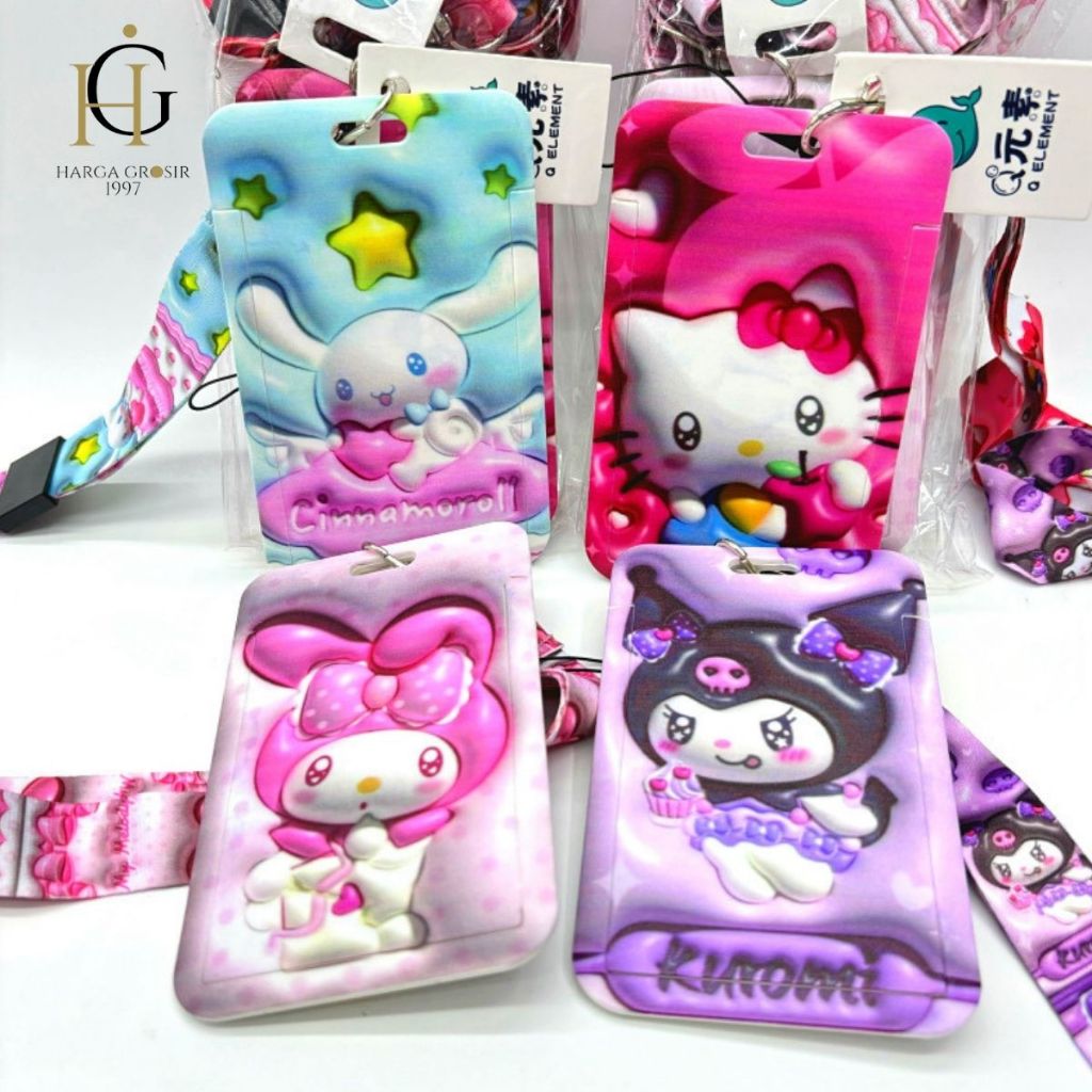 Lanyard Sanrio Tali Panjang / Card Holder Sanrio Tempat kartu Flazz E Money Transjakarta / Photocase