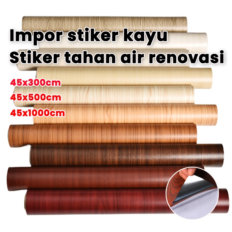 [Barang spot] wallpaper motif kayu stiker dinding motif kayu stiker pvc motif kayu wallpaper dinding