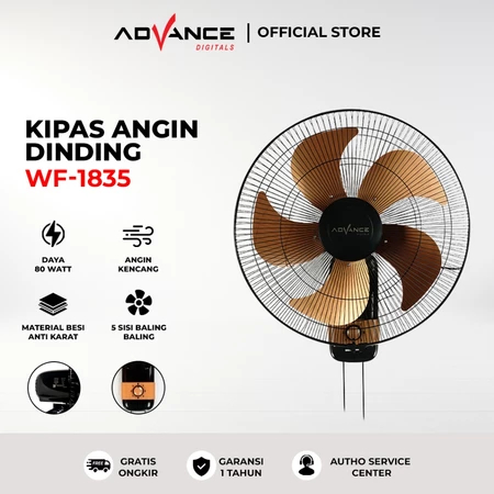 ADVANCE WF 1835 WF 16 Kipas Angin Dinding 18 Inch 16 Inch Turbo Kecepatan Tinggi | Wall Fan Original