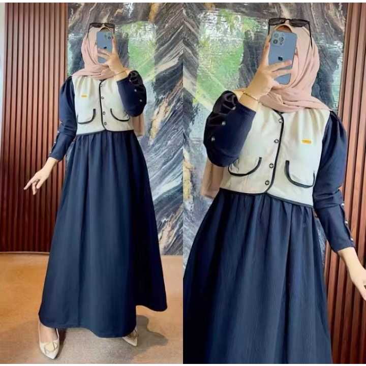 Livy Dress Rompi Gamis Wanita Remaja Dewasa Gamis Lebaran 2026 Model Terbaru