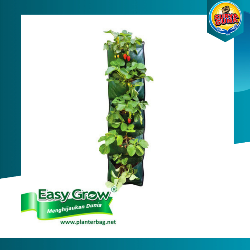 Wall Planter Bags Hanging Planter Bag Dinding 5 Kantong Easy Grow
