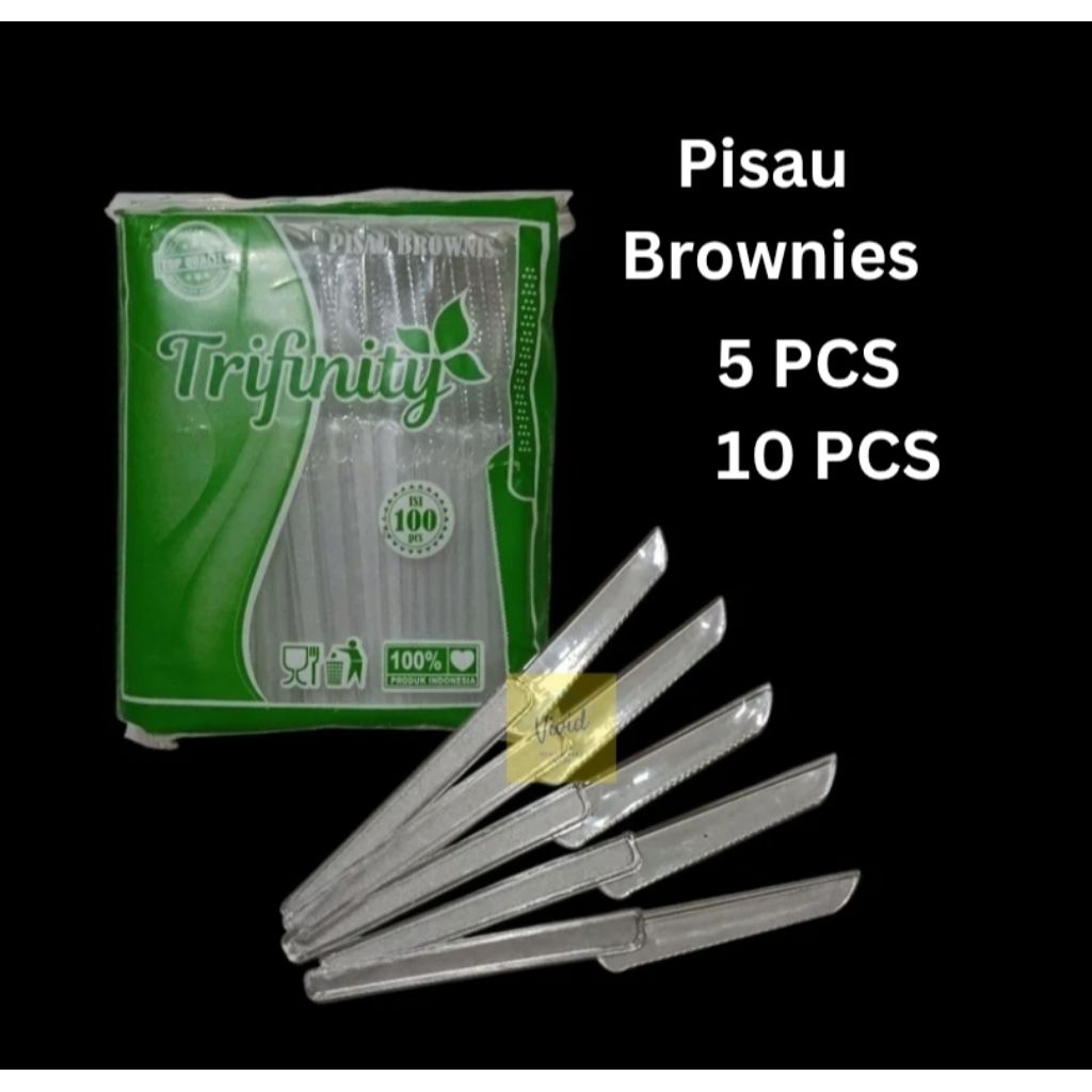 [5 / 10 PCS] Pisau Plastik Kecil - Pisau Brownis - Piso Bronis - Piso Kue Kecil - Pisau Plastik Bron