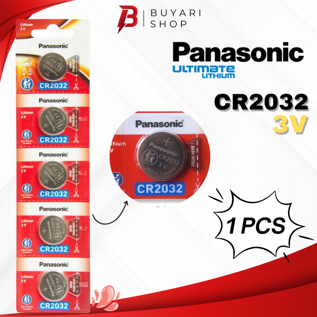 ORIGINAL Baterai Batre Batrai Batrei CMOS Panasonic CR2032 Laptop PC Baterai Timbangan Digital badan