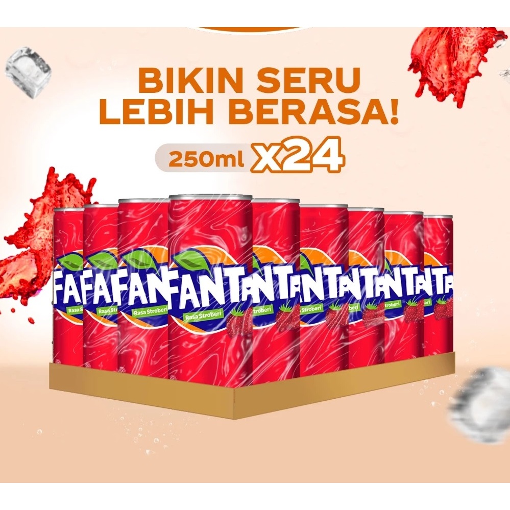Fanta Rasa Strawberry Minuman Soda - Kaleng / Fanta Kaleng