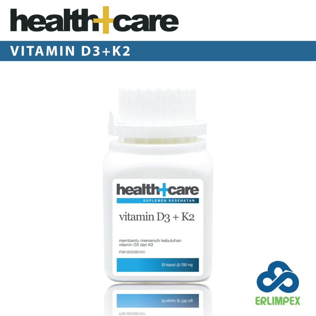 Health+Care Vitamin D3 + K2 - Botol 30 Kapsul