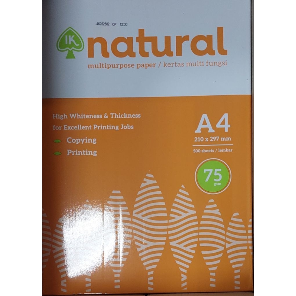 Kertas HVS NATURAL A4 75 GSM 1 RIM