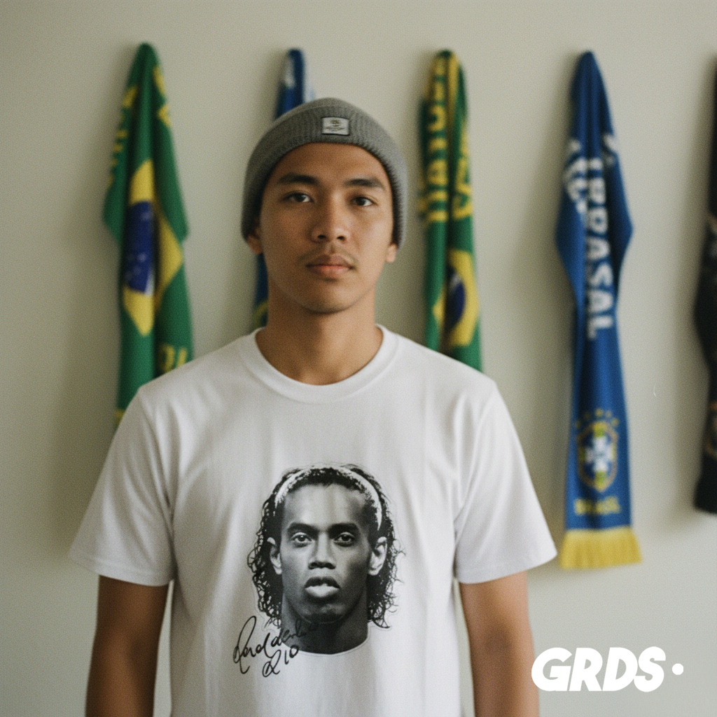 KAOS RONALDINHO POTRAIT VINTAGE / T-SHIRT RONALDINHO