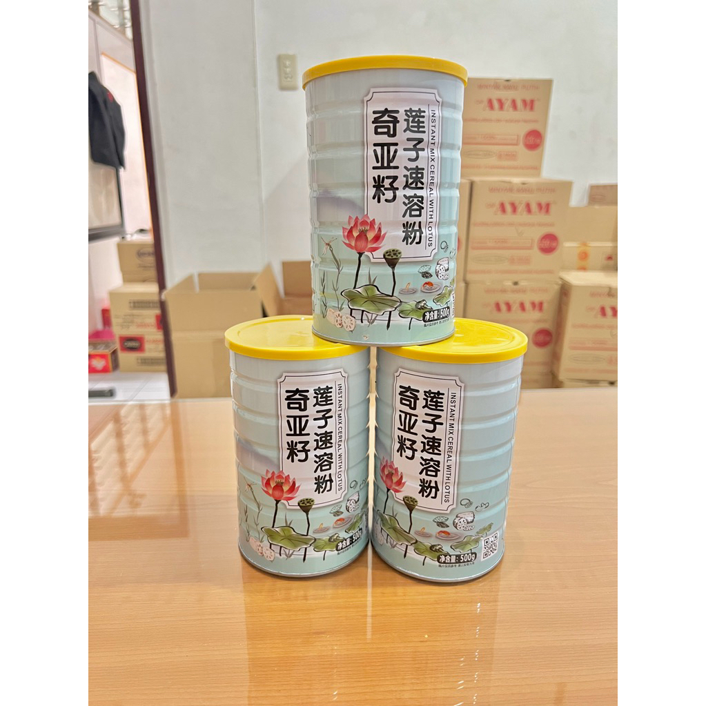 [100% ORIGINAL] MONSTA LOTUS KALENG 500 GRAM/QIYA SEED NUT LOTUS ROOT MEAL SOUP/OU FEN/BUBUK TERATAI