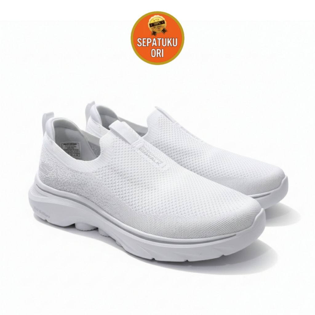 SEPATU PRIA 44 (28.5cm) SKECHERS GO WALK 7 WHITE 216633/WHT