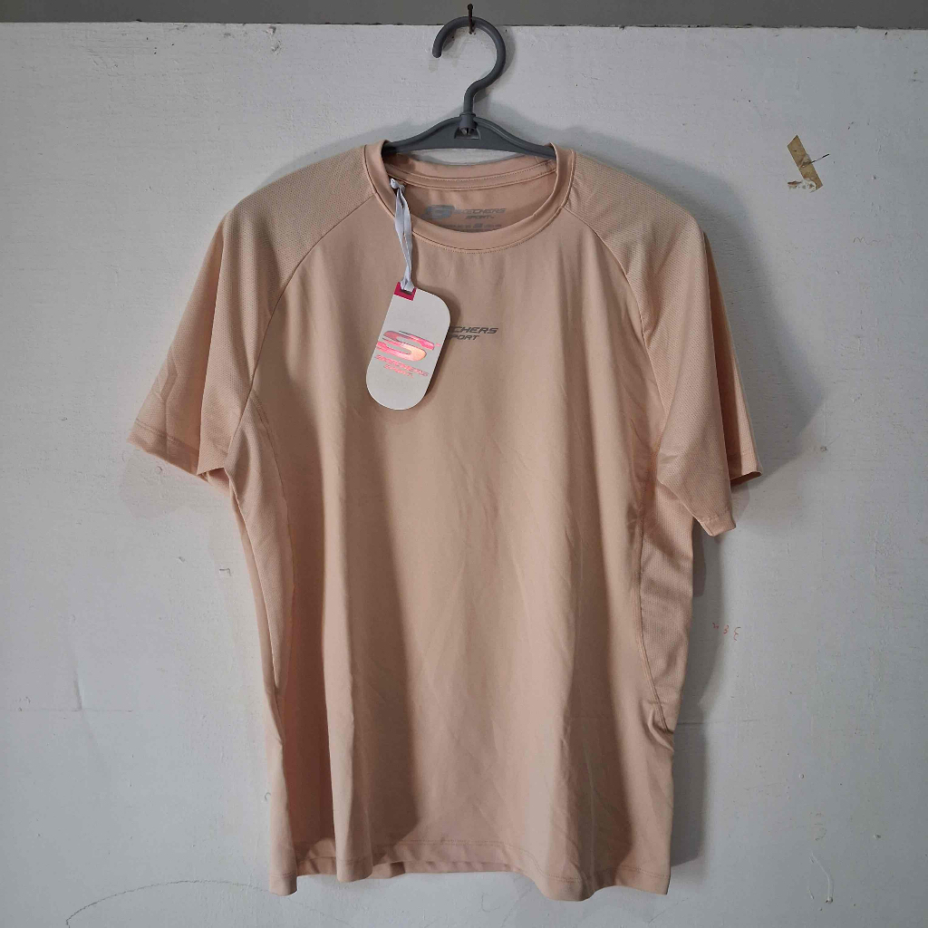 Skechers Sports Running T-Shirt Women Cream XL