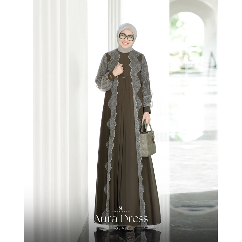 Aura Dress by Shararea | Dress Brokat Kondangan Pesta Formal Lebaran
