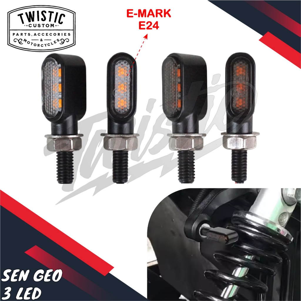 Lampu Sen Sein Belok Geo 3 LED Motor MT 15 Vixion MT 25 XSR Benelli PE 250 Leoncino Keeway V250 SM V