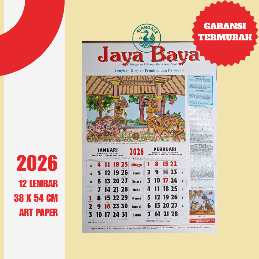 Kalender Jayabaya 2026 Murah Dengan Primbon - Kalender Joyoboyo 2026