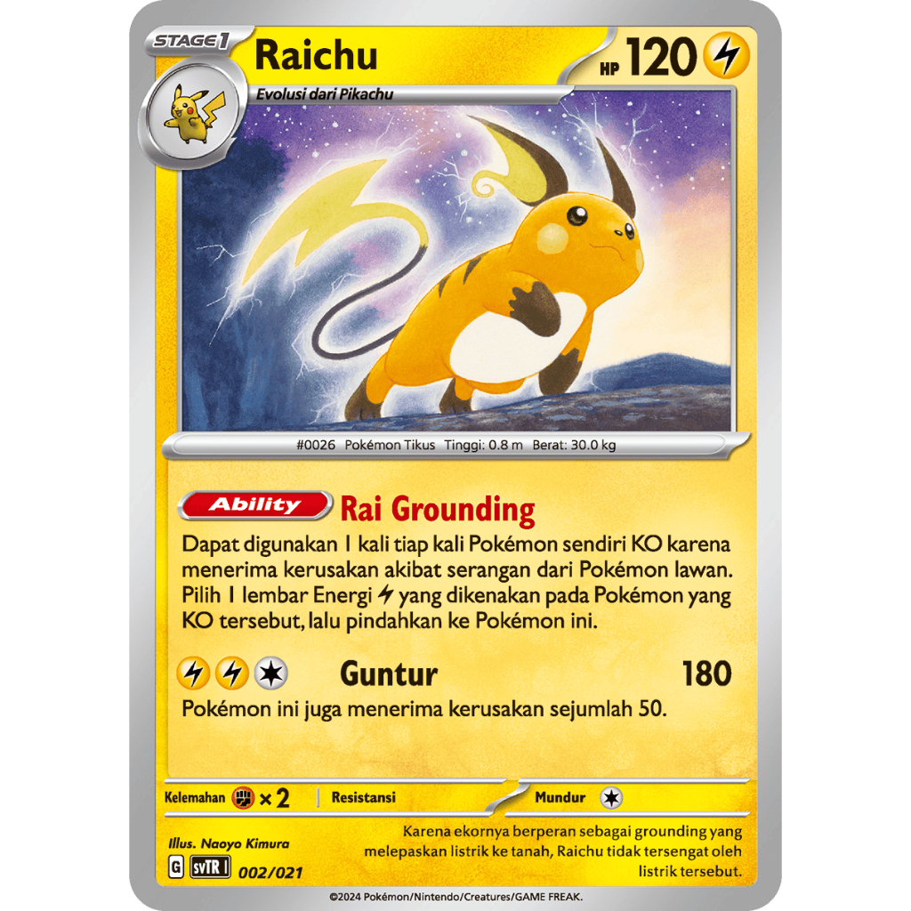 Pokemon TCG Indonesia SVTR Raichu 002/021 Single