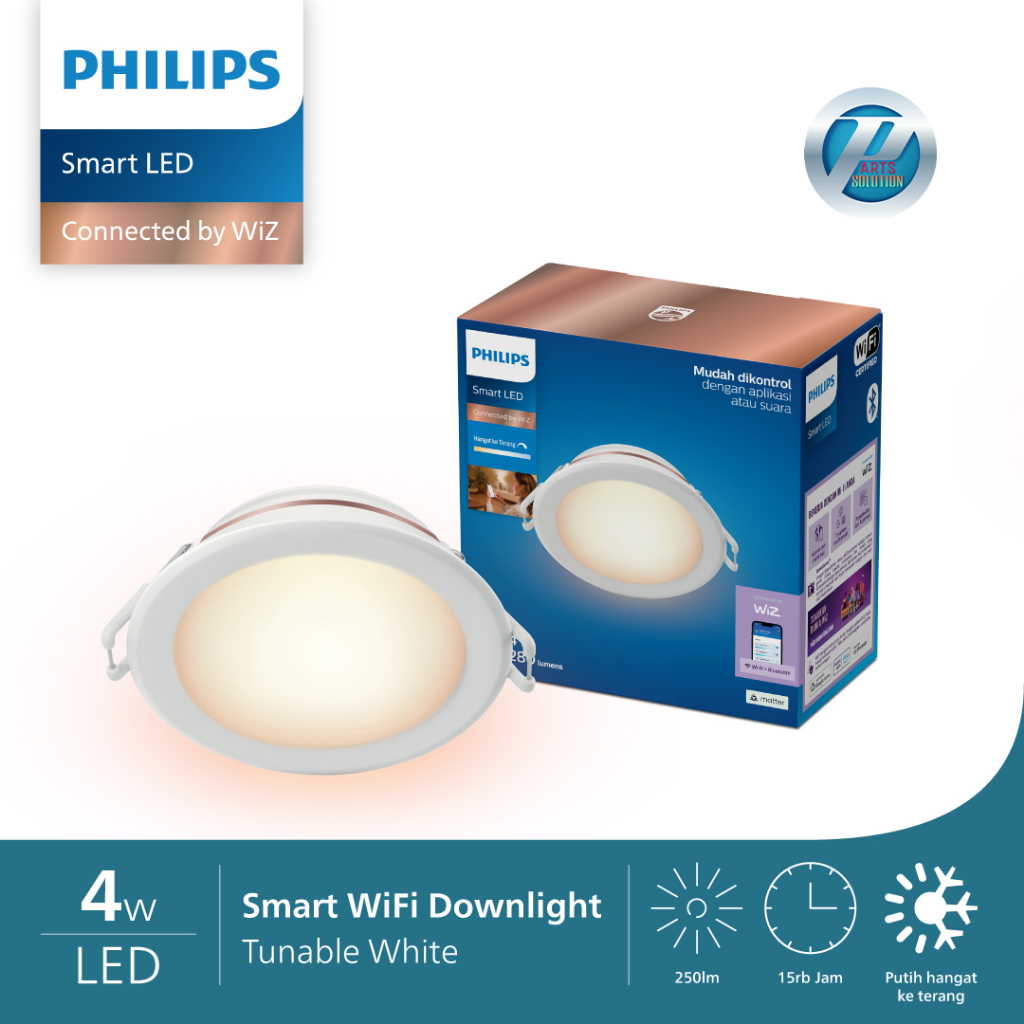Lampu Plafon Philips Smart  4 9 12.5 17 W Watt 3 4 5 6 Inch LED Downlight - Tunable White (Kuning ke