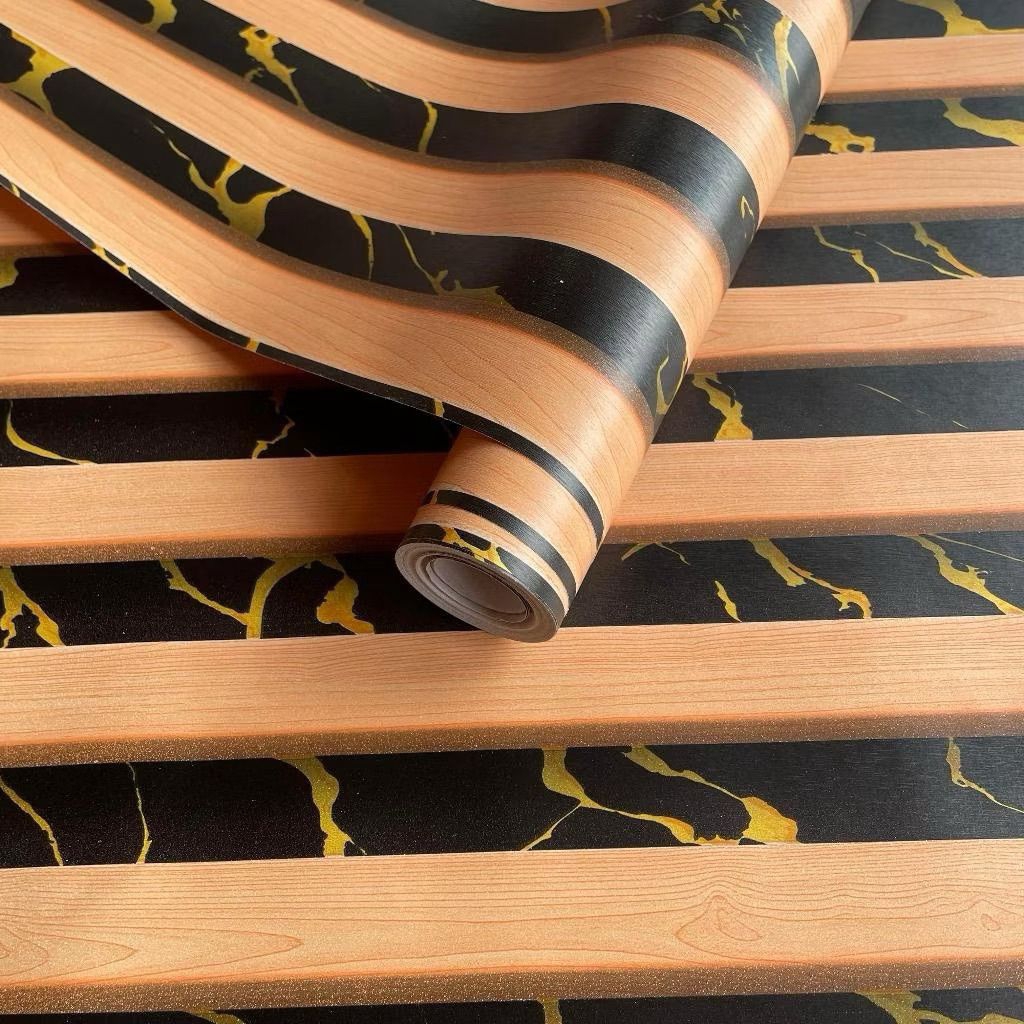 Wallpaper Dinding Motif panel marmer