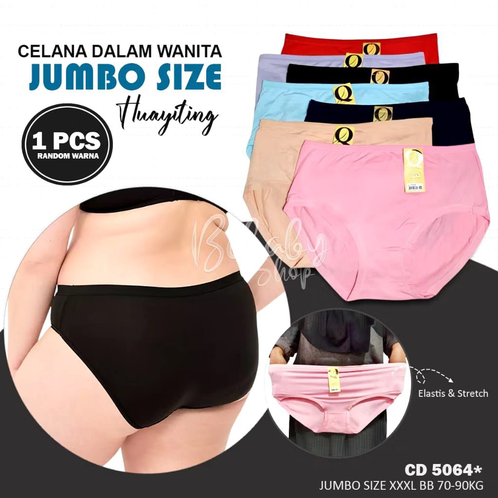 Celana dalam wanita Huayiting 5064 jumbo 4xl 70-90kg gemuk CD cewek super lembut