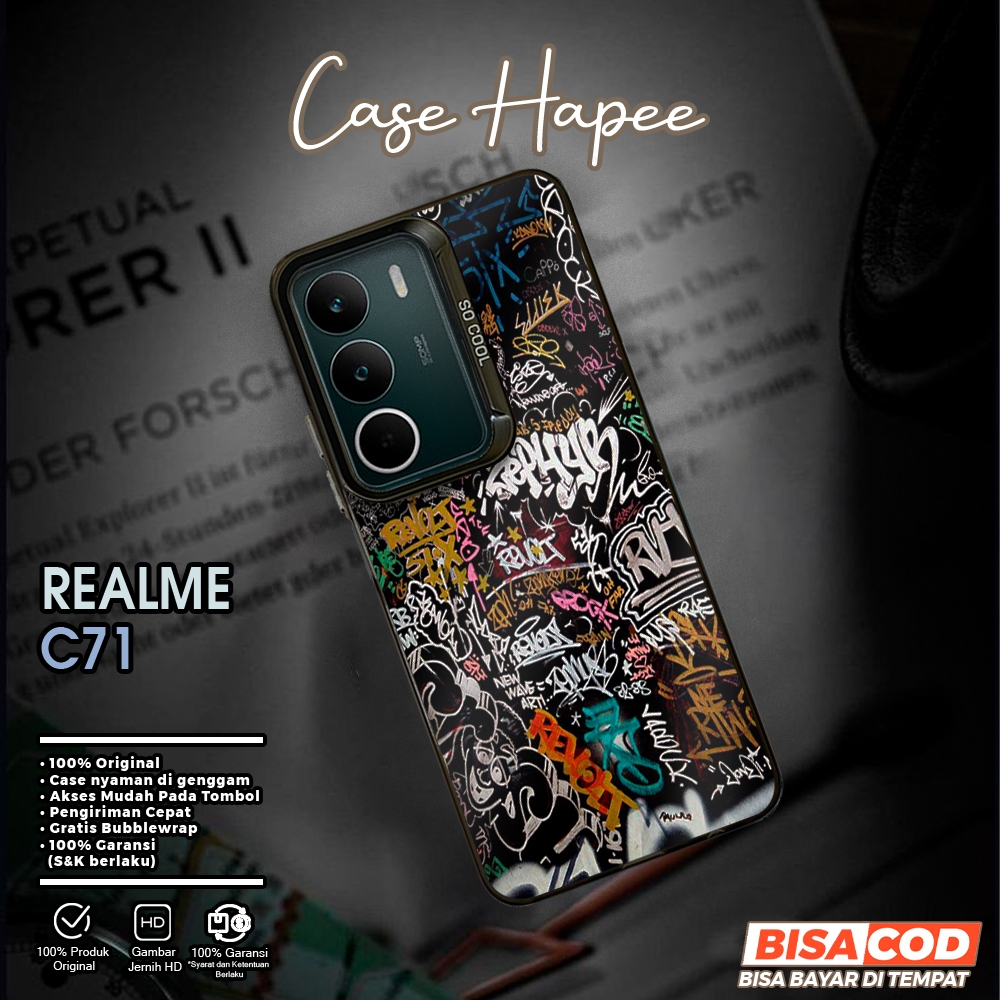 Casing Hp Realme C71 Casehapee [GRFY] Premium Casing So Cool Hologram Matte Soft Case IMD Glossy