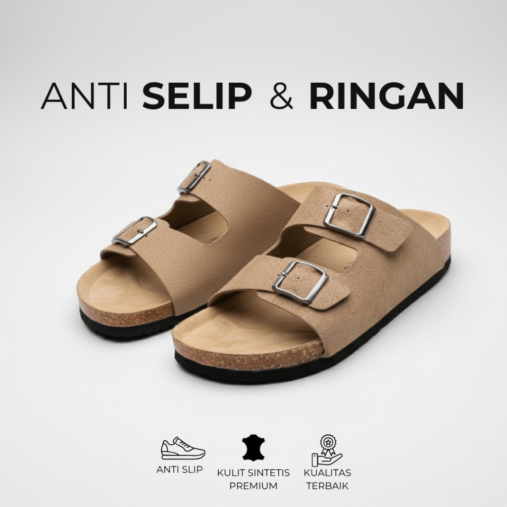 PAMATE Sandal Jepit Birkenstock  Pria Casual Wanita karet Gunung