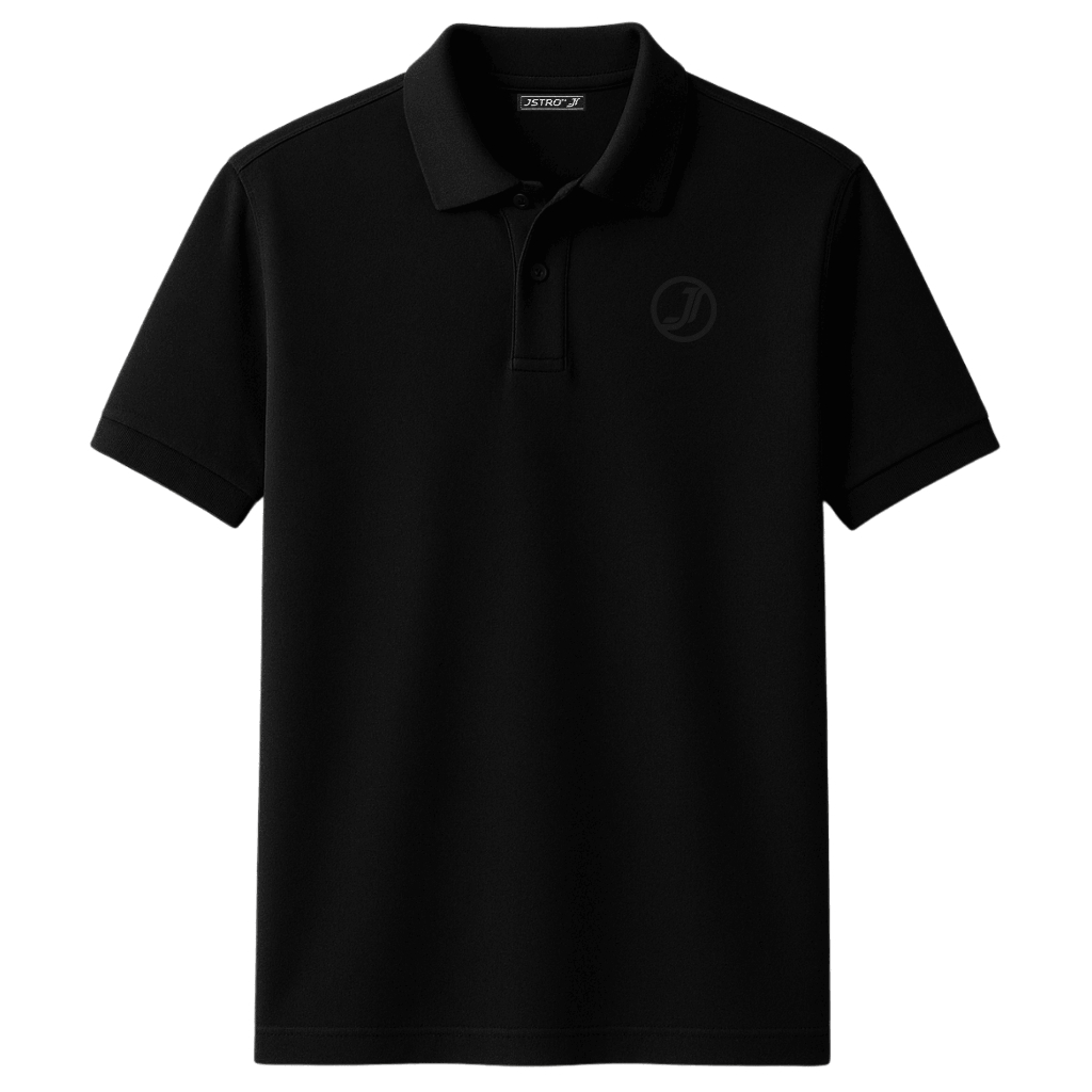 Jstro Polo Shirt Basic Bahan Cotton Combed Kaos Krah Hitam Logo Jstro