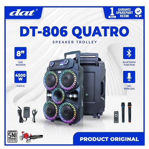 SPEAKER AKTIF PORTABLE 8 INCH DAT DT 806 QUATRO BLUETOOHT TROLLEY