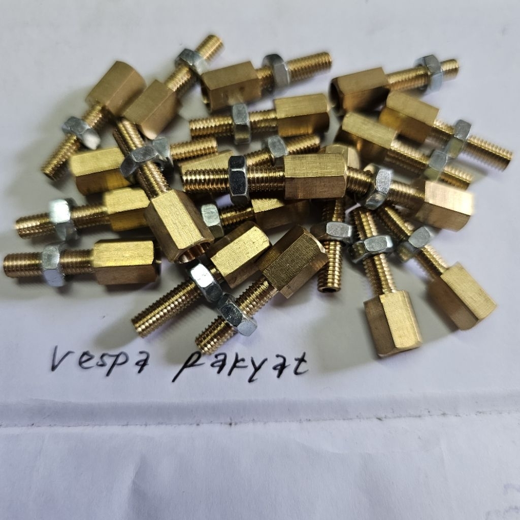 Baut Nepel Setelan Versneling dan Kopling Vespa Bahan Kuningan Anti karat