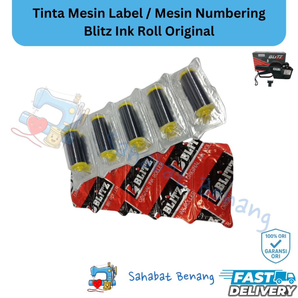 Tinta Numbering/ink roll/busa roll BLITZ (harga per lembar isi 5Pc)