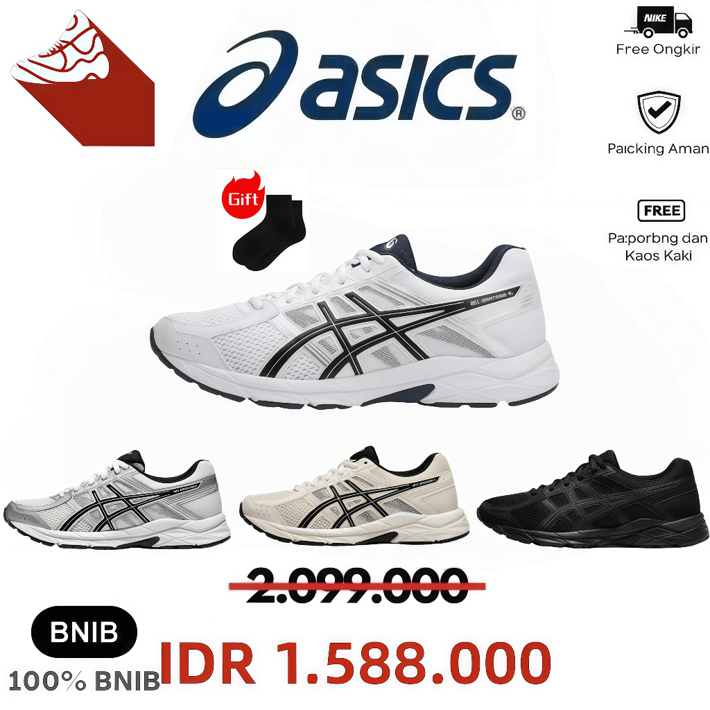 COD Sepatu Santai ASICS Gel-Contend 4 - Cocok Pria & Wanita, Produk Resmi Baru 100%