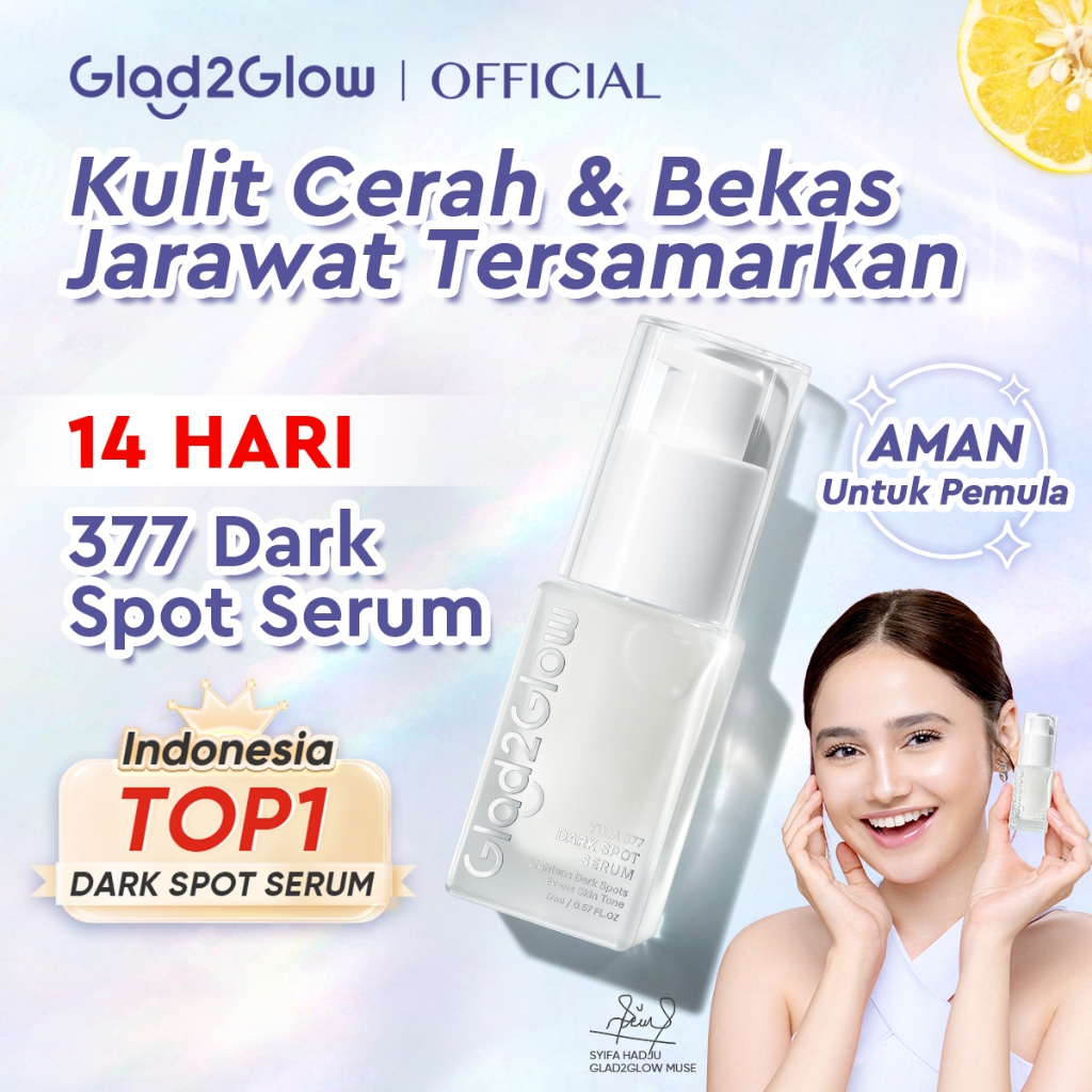 Glad2Glow Yuja Symwhite 377 Dark Spot Serum Eksfoliasi Wajah collagen serum wajah cream pemutih waja
