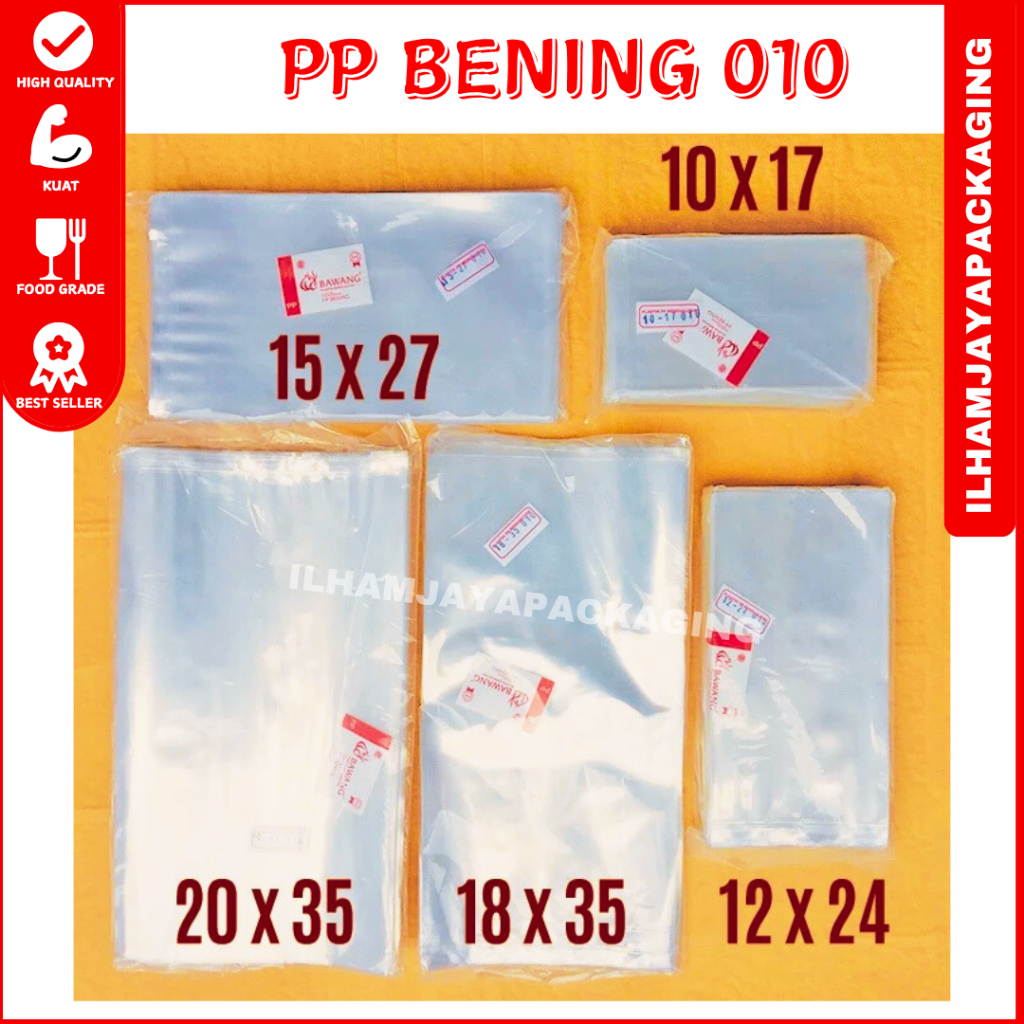 Plastik bening ketebalan 10/ pp bening 010/ plastik bawang tebal/kantong plastik