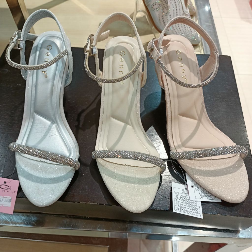 sandal wanita pesta heels 7cm GENNY original