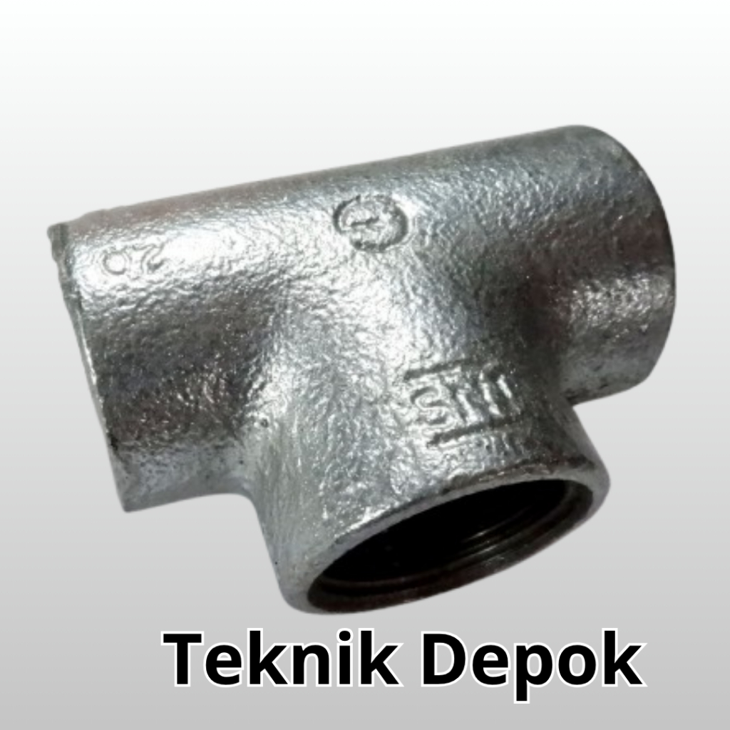 TEE Besi 2 Inch Sambungan Pipa Paralon Cabang 3 Ti Welding Las  T Drat Dalam Fitting Paralon Ledeng 