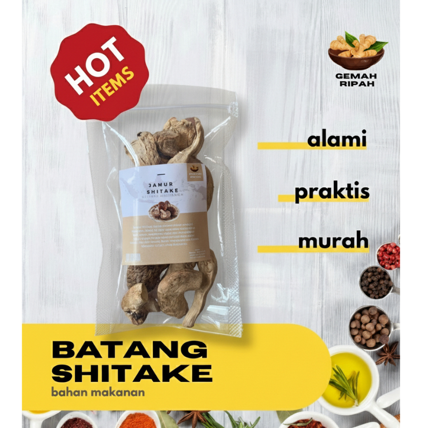 Batang Jamur Shitake Kering250gram 500gram 1kgJamur Shitake Kering Hitam Premium Jamur Enoki Halal J