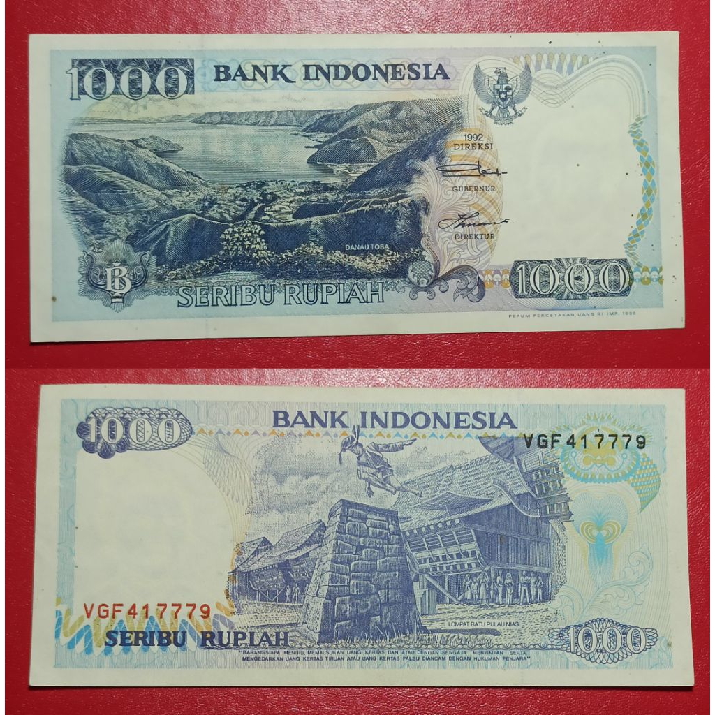 uang kuno Indonesia 1k rp seri lompat batu p2136