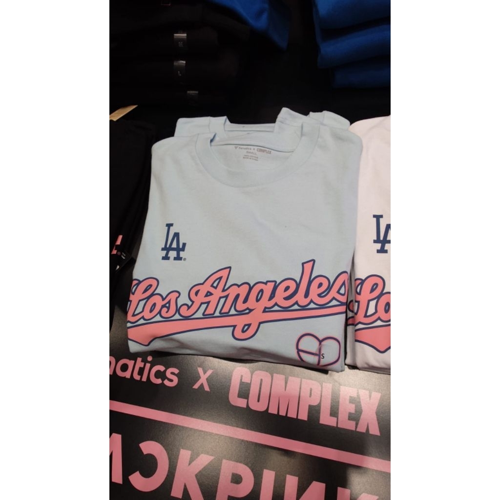 MLB Blackpink x Fanatics LA Dodgers T-shirt Light Blue Size S