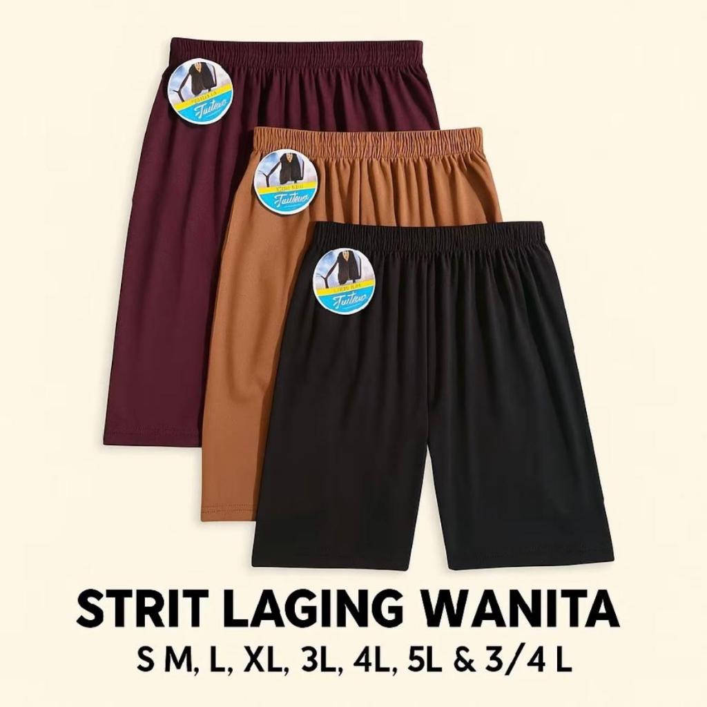 3 Pcs Shot / Celana Pendek Wanita S M L XL XXL 4L 5L 6L 3/4 Fellicia