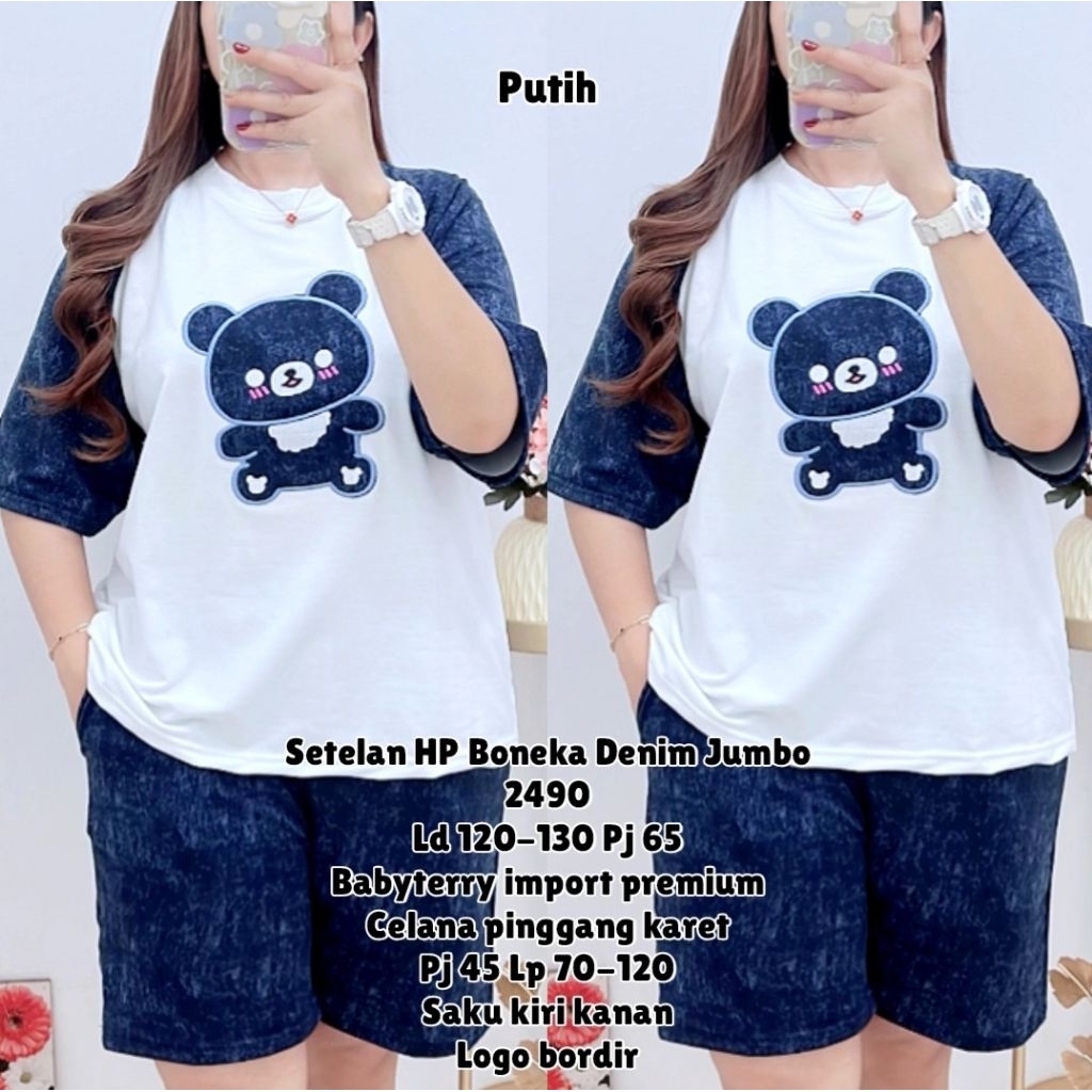 Setelan HP Boneka Denim Jumbo M.2490 IMPORT // READY // REALPICT