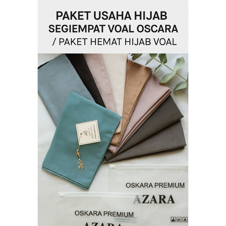 Paket  Usaha Hijab  Segiempat  Voal Oscara /Paket Hemat  Hijab Voal/ Paket grosir hijab Voal oscara