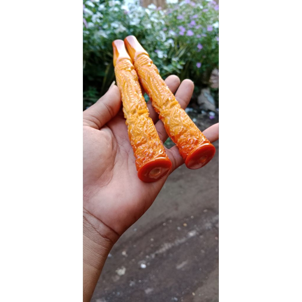 Jaydening Once Pipa Gading Cangklong Sarigading Ukir Naga 17Cm Detail